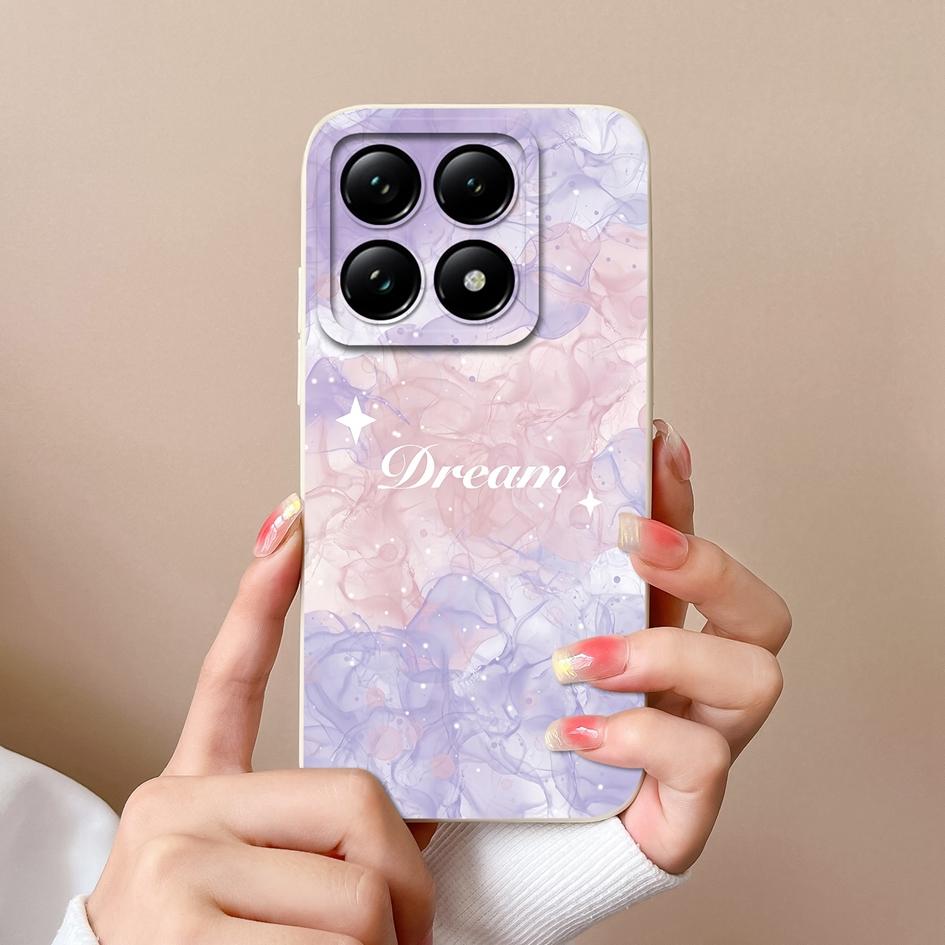 Weiche neue Hüllen für Xiaomi 14T 15 Pro Capa Hübsche Wolkenblumen Stilvoller Schutz aus flüssigem Silikon Langlebiger Anti-Tropfen für Xiaomi Shell Back Covers