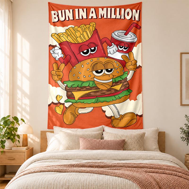 Burger Pommes Tapestry highquality for decorating living room bedroom dorm walls ideal as bedroom wallart orholiday gift