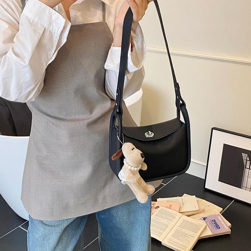 This Year's Popular Lychee Pattern Super Fire Shoulder Bucket Bag Fashionable Texture Messenger Bag Commuter Versatile Women's Bag