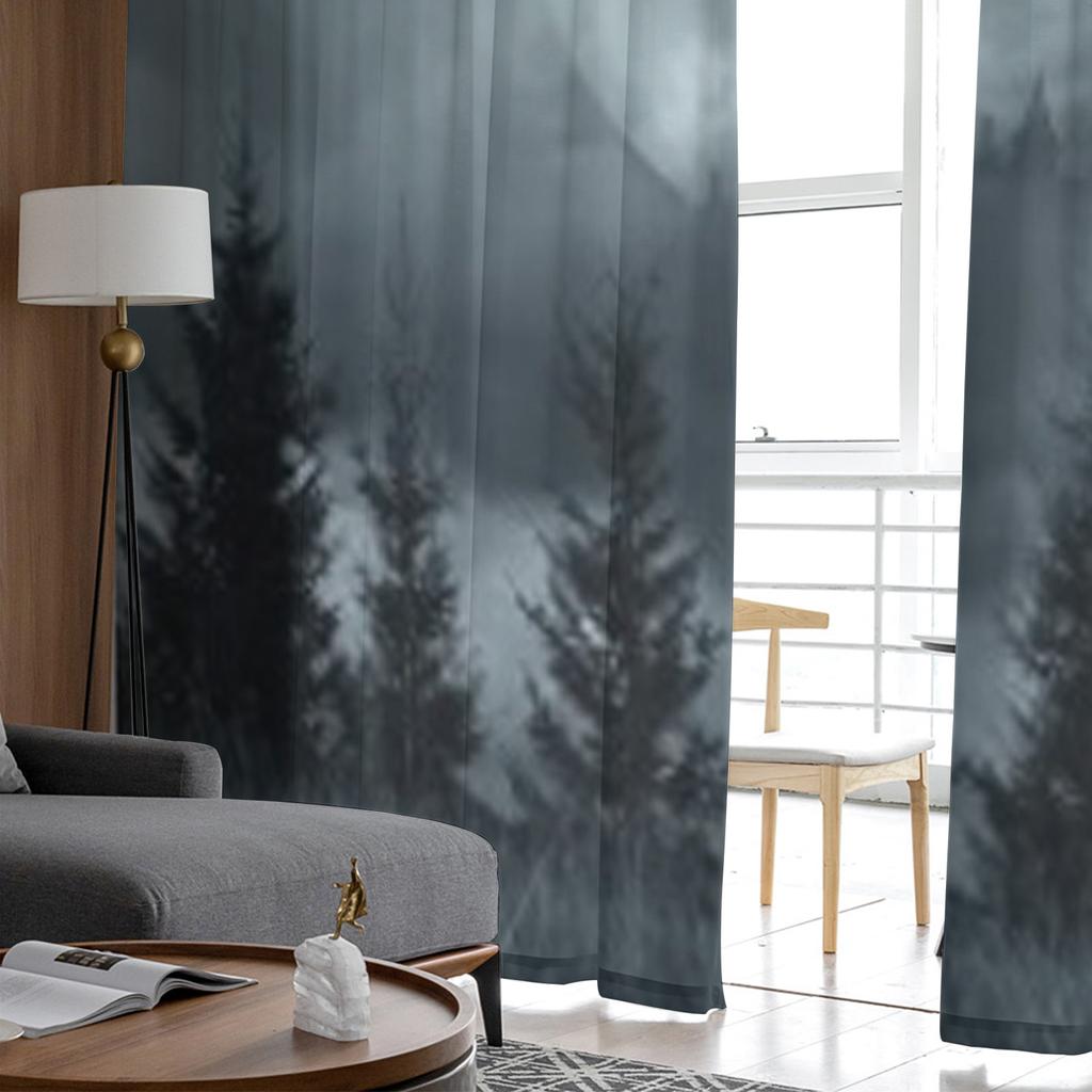 Magisches Schloss Vollmond in der Nacht Fantasie Tüll Vorhänge für Wohnzimmer transparente Vorhänge Schlafzimmer Schleier Organza dekorative Vorhänge