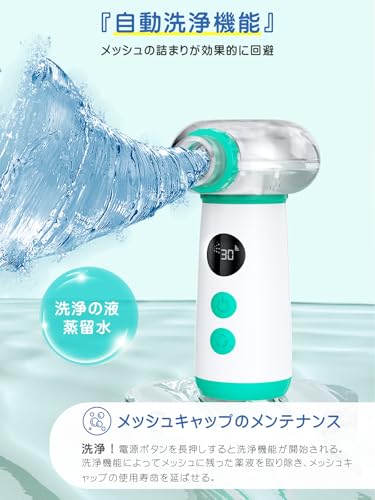 MEDIKEN Nebulizer Inhaler (Utility Model No. 3249025) Includes a Replacement Mesh Cap. Powerful Spray, Quiet Operation, Digital Display, Automatic Cle