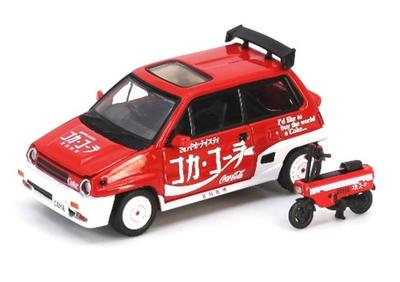 Inno Models 1/64 Honda City Turbo II (Coca-Cola Motocompo Included) - Fully Assembled Model