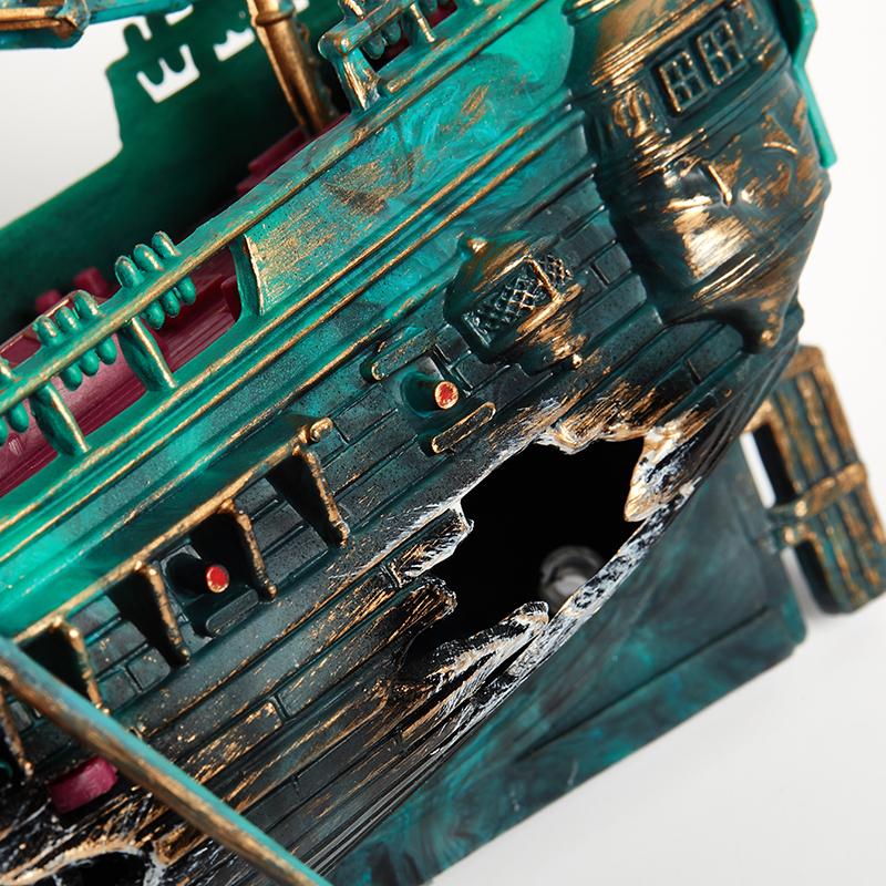 Aquarium Fish Tank Landscape Pirate Ship Wreck Ship Decor Resin Boat Ornament