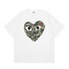 Japanese trendy brand heart-print short-sleeve T-shirt, unisex loose couple's summer casual daily versatile top