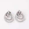European and American exaggerated earrings, personality geometry, large circle metal trendy temperament, double-layer hollow tube earrings