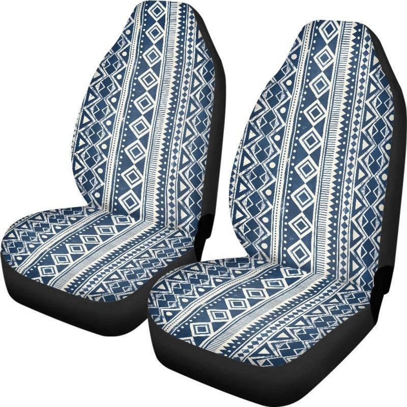 Car Universal Seat Cover Elastic Polyester Cloth Tribe Geometric Pattern Car Seat Cover