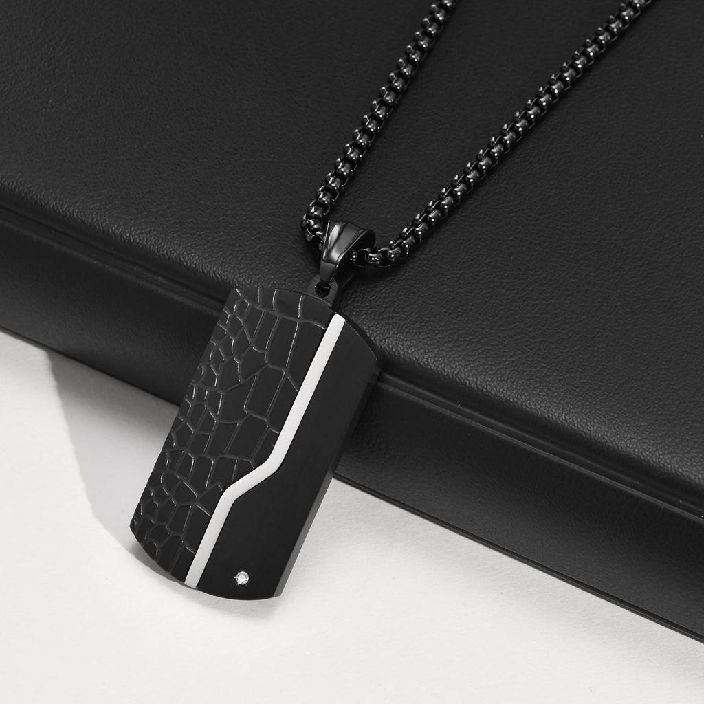 Valentine's Day Gift Stainless Steel Jewelry Dog Tag Man Necklace Pendant  For Wedding Birthday Party Dad Boyfriend