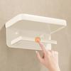Cream White Paper Holder with Shelf Aluminum Creative Toilet Kitchen Bathroom Paper Roll Storage Rack Wall Mounted Tissue Holder