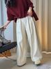 Louvre Spring Japanese Retro High-Density Cocoon-Shaped Wide-Leg Slimming Casual Pants for Women