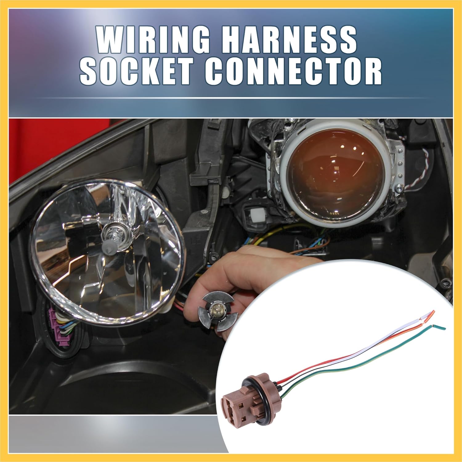 

7443 T20 Bulb Sockets Wire Harness for LED Bulbs Turn Signal Lights Brake Lights Replacement Cable Harness Connector (Set of 6) Auto Replacement