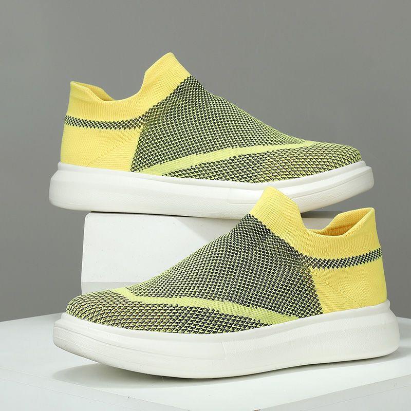 

Спортивная ходьба мужская обувь осень летучая трикотажная сетка мягкая подошва свободная и дышащая спортивная и повседневная обувь на одной педали ленивая обувь мужская 46