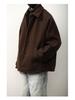 Unisex Japanese Woolen Jacket: Autumn/Winter Retro Loose Fit with Lapel, Oversized Casual Style.