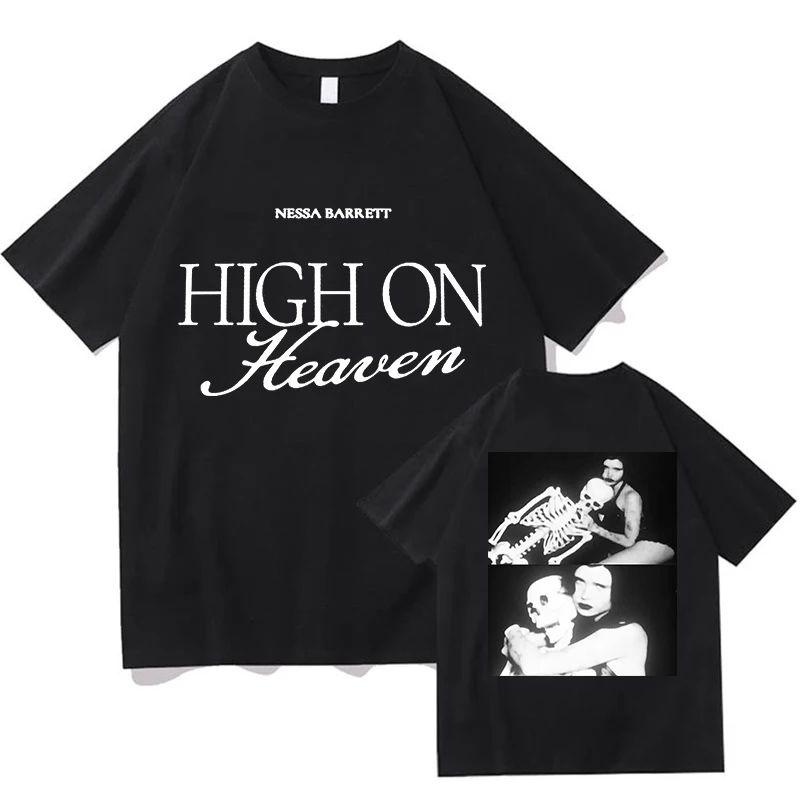 Hip Hop Tees 2026 Nessa Barrett High on Heaven TShirt Fashion Casual High Quality Fans Tops Graphic Print Short Sleeve Unisex XL