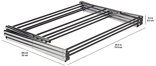 Amazon Basics Folding Clothes Drying Rack, Chrome Alloy Steel, 36.8 x 74.9 x 106.1cm (L x W x H)