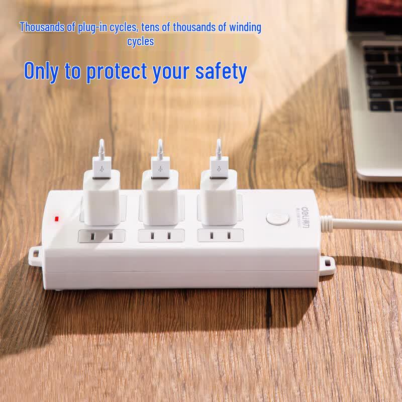 Deli 6-Outlet Power Strip with Master Switch
