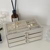 3 Layer Jewelry Organizer Boxes,with Organizer Drawer, Velvet Earring Organizer, Holder Boxes for Stud Earrings, Rings