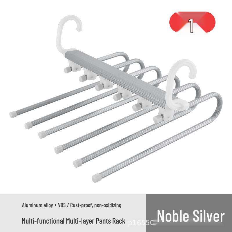 Liquidação de Fim de Ano: Cabide Dobrável Multi-Funcional de Aço Inoxidável com Múltiplas Camadas para Calças em Guarda-Roupas.