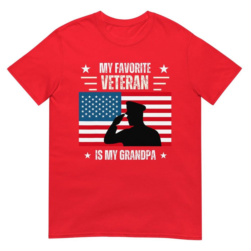 Veterans Day Military My Favorite Veteran Is My Grandpa Kids TShirt S