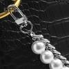 Bag Chain Replacement Handles with Clips Double-layered Faux Pearl Thick Chain Shoulder Bag Decoration Strap Detachable Handbag DIY Chain Craft