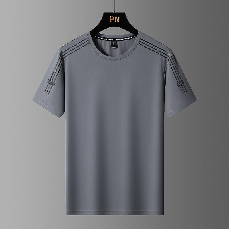 Short Sleeved T-shirt, Summer Ice Silk Loose Casual T-shirt, Men's Outdoor Casual Sports Quick Drying Short Sleeved T-shirt