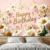 1pc Floral Birthday Backdrop - Party Supplies