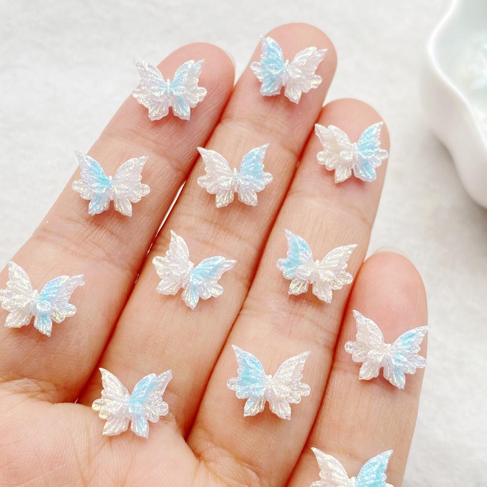 50 Stück Harz Süßer 3D Mini Schmetterling Flache Rückseite Strassstein Scrapbooking DIY Basteln Für Nagel Dekor Schmuck Zubehör