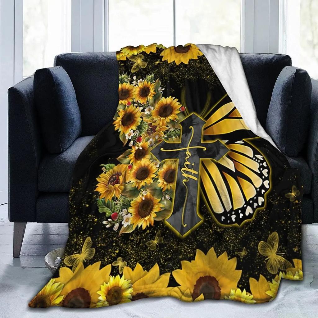 Egypt Blanket Cross Flannel Throw Blanket Soft Cover Lightweight Warm Blankets for Bed Sofa Couch King Queen Size for Teens Man
