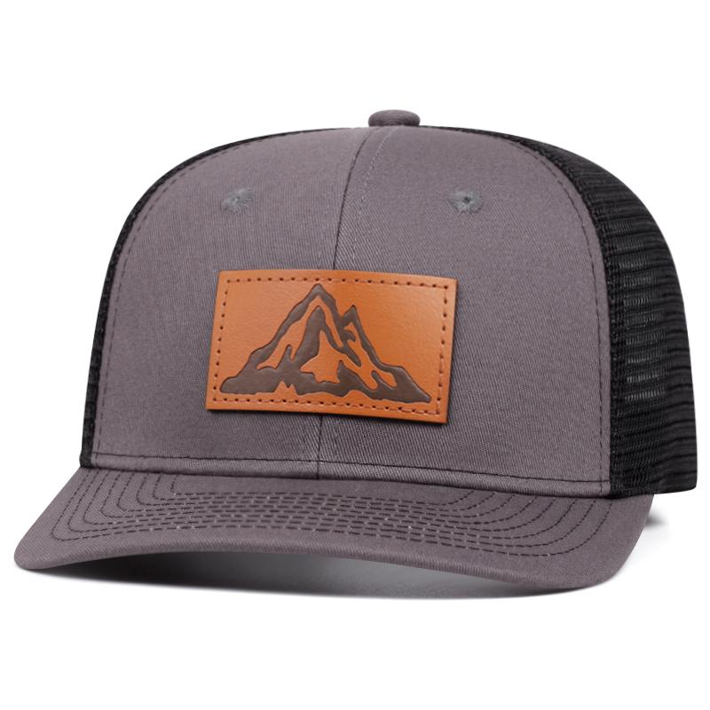 Modischer Netzhut Neuer Richardson Aufkleber Berg Flacher Rand Hut Street Skateboard Hip Hop Hut Freizeit Sonnenschutz Baseballkappe gray