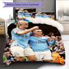 Erling Haaland & Phil Foden Pattern Bedding Home Decoration Birthday Gift ( 1 duvet cover + 2 pillowcase, without core),fan merchandise.