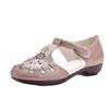 Women's Summer New Flat-soled Soft-soled Hollow Sandals Toe-layer Soft Cowhide Hollow Inner Women's Hole Shoes