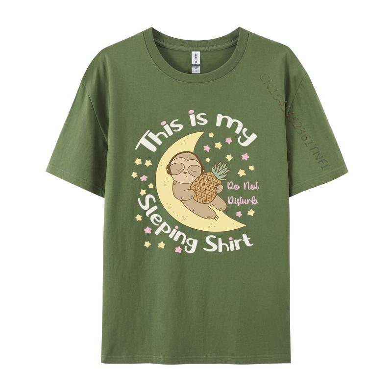 This Is My Sleeping Sleepy Sloth Moon T Shirts Men Harajuku T Shirt Cotton Oversized Unique Tees Tops Fast Shipping