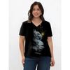3D Printed Women's V-neck T-shirt with Kitten Pattern Breathable Versatile Summer Fresh Women's Edition T-shirt