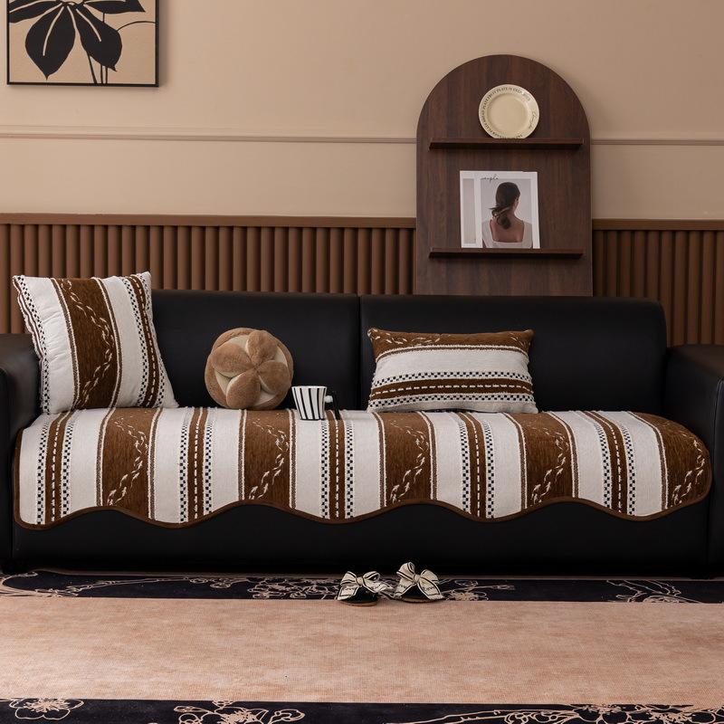 French Premium Sofa Cushion  New Four-Season Universal Straight Row Special-Shaped Seat Cushion Fixed Non-Slip Sofa Cover