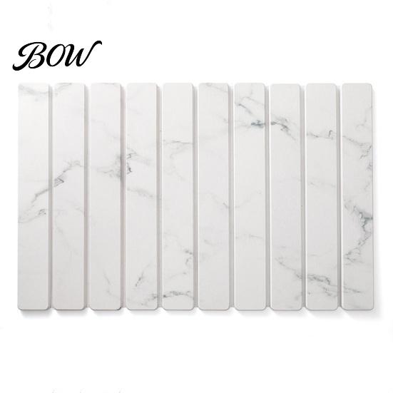 Fast Drying Kitchen Accessories Diatomaceous Dish Mat, Collapsible Absorbent Drain Pad, Large Capacity Rack Heat Resistant Multipurpose for Countertop