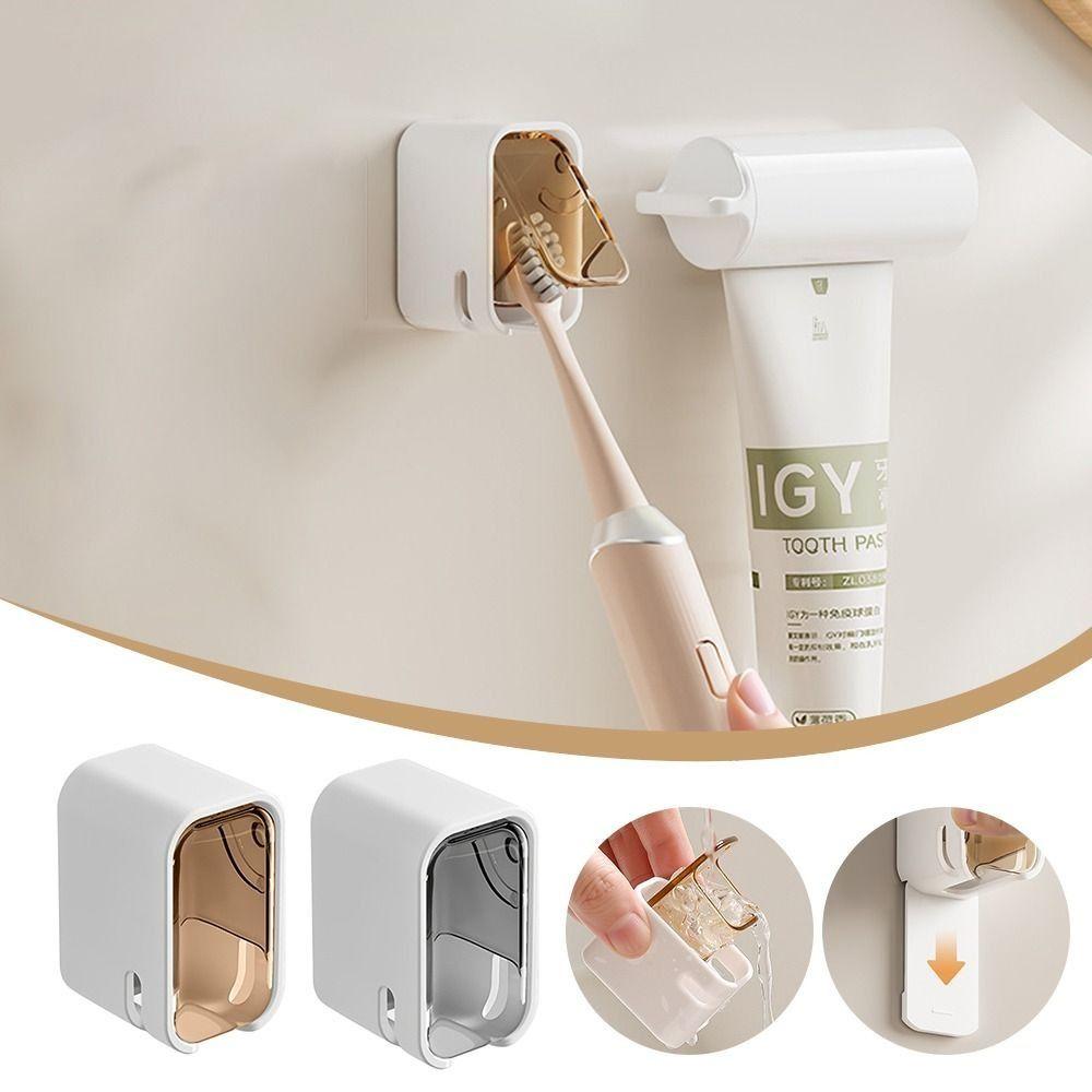 Dustproof Toothbrush Rack Wall Mounted Toothbrush Storage Box Electric Toothbrush Storage Rack