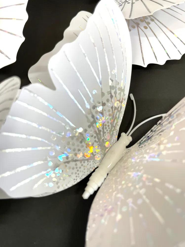3D Flashing Butterfly Wall Decoration, Butterfly Crafts, 12 Butterflies,Double,Layer Butterfly Wall Stickers