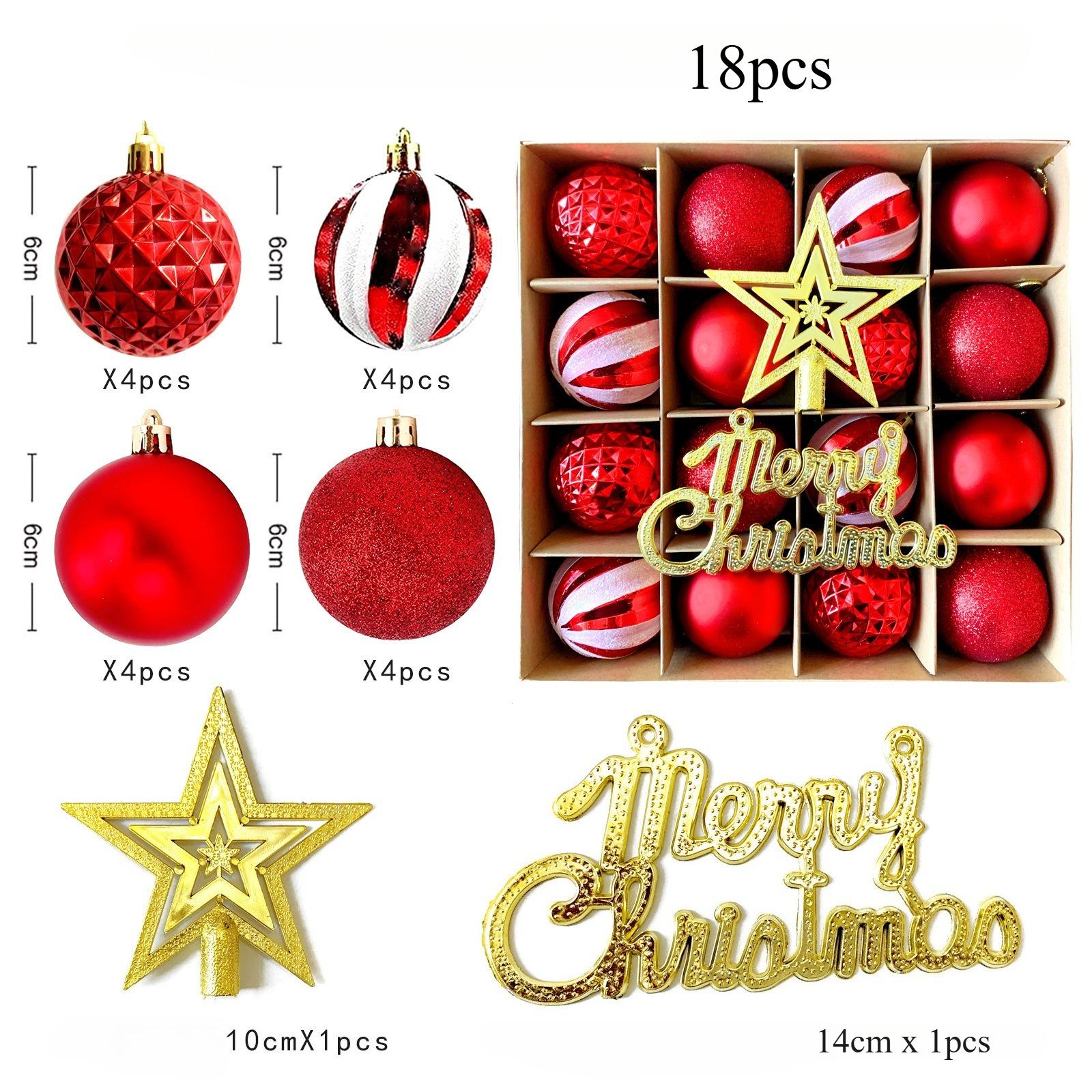 

16/18/40/48pcs 6cm Christmas Ball Ornament Set,Colorful Christmas Ball Pendant Hanging Pendant Snowflake Merry Xmas Decoration as picture