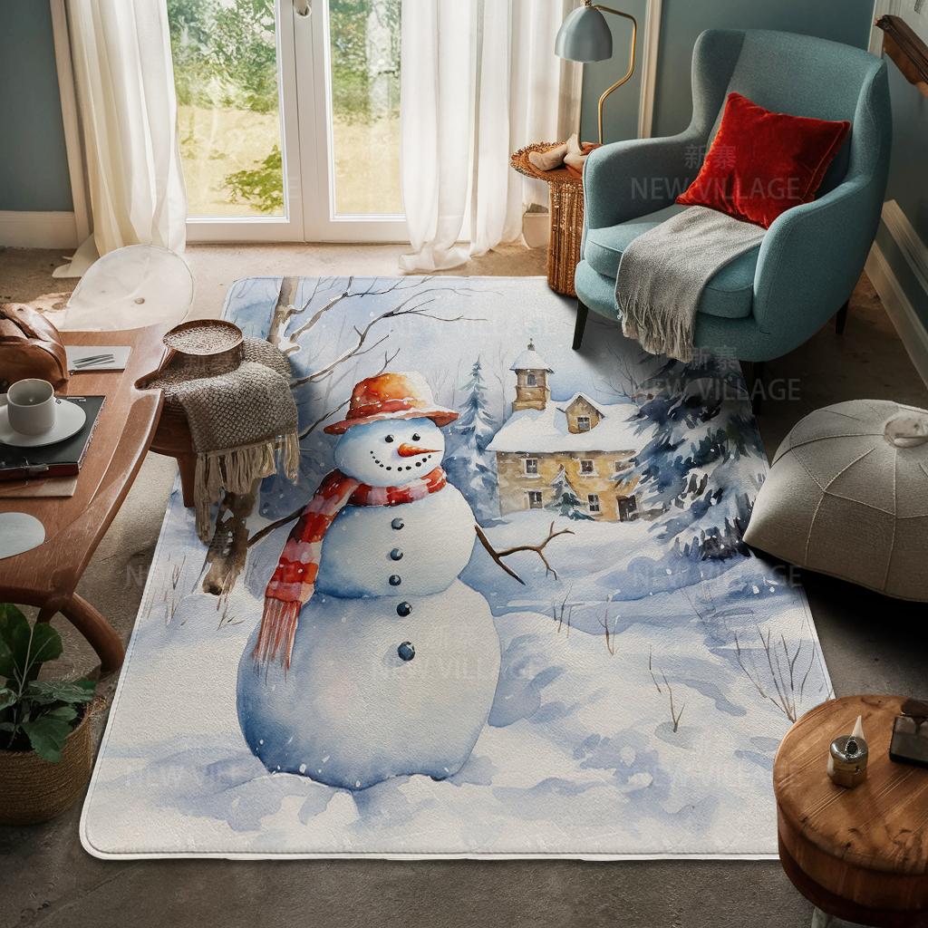 House Entrance Carpet Home Door Mat Living Room Bath Foot Bathroom Non-slip Water Absorption Rugs Bath Merry Christmas Winter