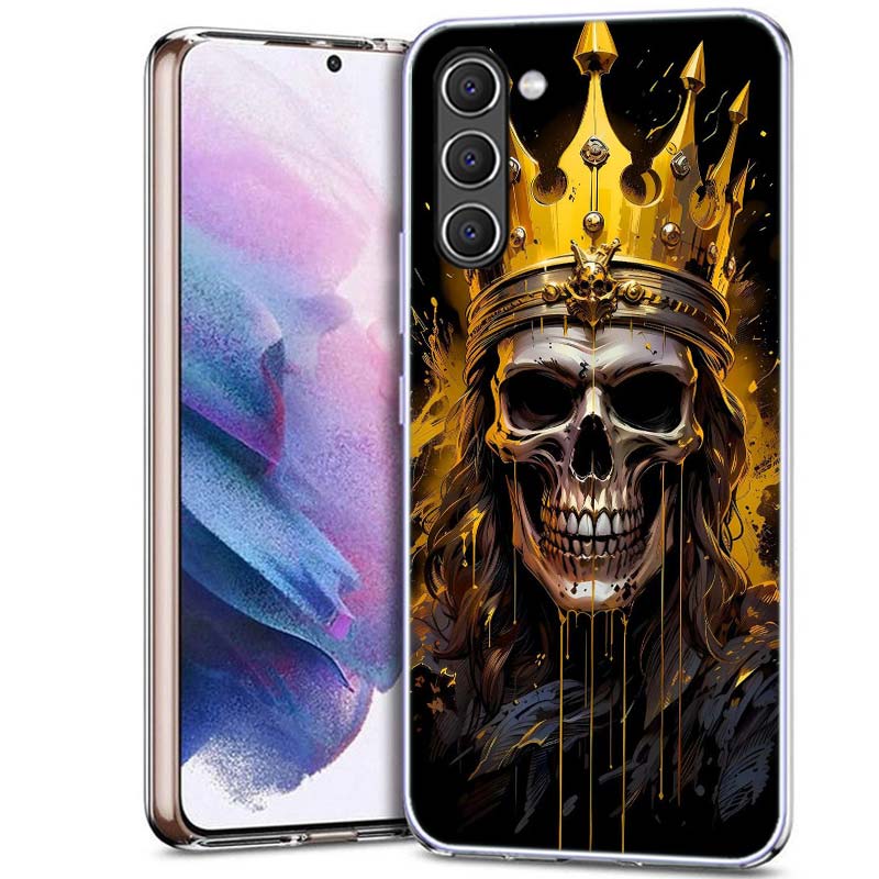 Crown Skeleton Emperor Phone Case for Samsung A54 A14 A24 A34 A17 A37 A57 A55 A35 A25 A15 A13 A23 A33 A53 A07 A05S A04S A03 A73