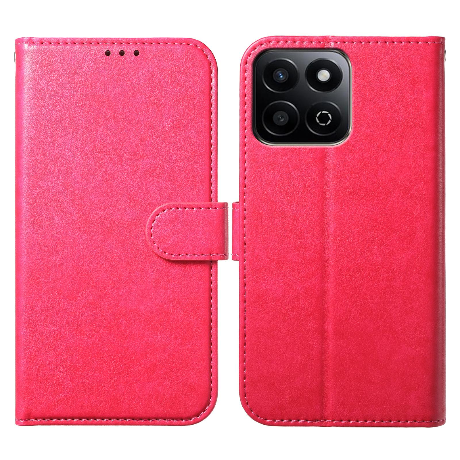 

For Honor 200 Smart 5G/X7c 4G Wallet Phone Case with 8 Card Slot Stand PU Leather Folio Flip Cover Rose