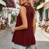 Womens  Casual Sleeveless Blouses  Hem Tank Tops