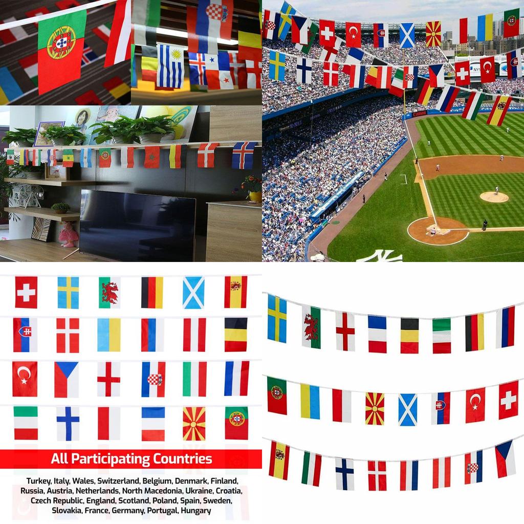 Євро Прапорці 2021 Преміум Якості Турнірні Прапори Для Всіх 24 Націй У Яскравих Кольорах