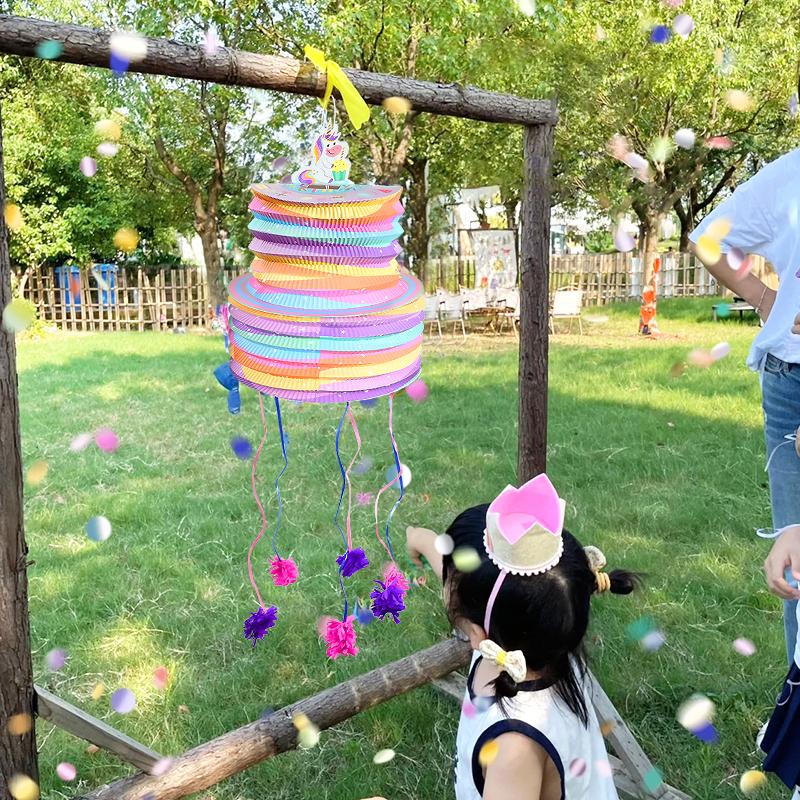 1pc Rainbow Unicorn Theme Birthday Pinatas Cute Horse Candy Gift Pinata Toy For Kids 1st Birthday Party Favors Decor Baby Shower
