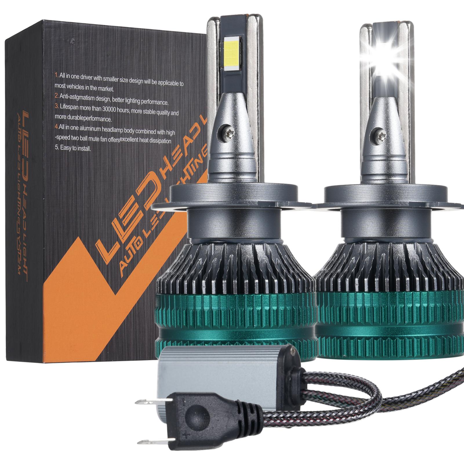 

Комплект для переоборудования светодиодных автомобильных ламп H7, водонепроницаемый комплект автомобильных фар, 1224 В, 6500 К, белый свет, двойной чёрный