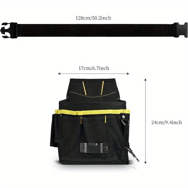 Multifunctional Tool Waist Bag with Multiple Pockets Adjustable Waist Strap Organizer for Tools, Screwdrivers,Tapes,Electricians