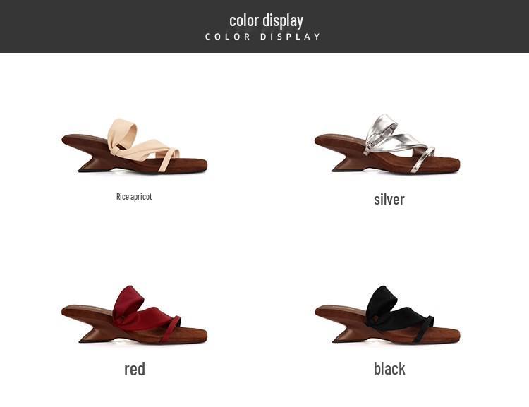 Sandály na klínku Grape Mom Style 5,5 cm s hranatou špičkou peep toe a jedním páskem pro ženy