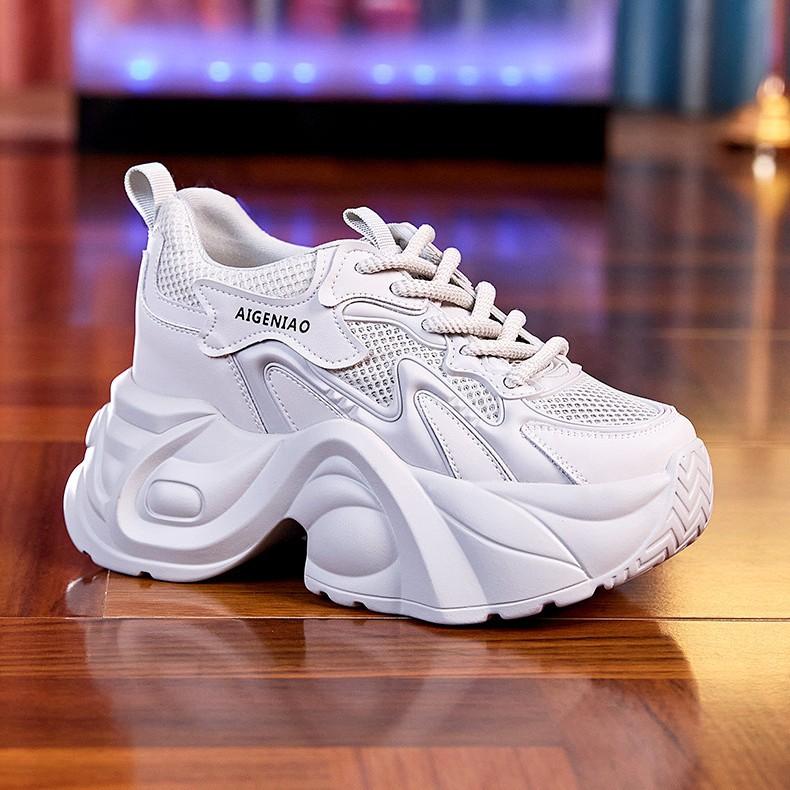 Dad Shoes Women's Summer Thin Breathable Mesh Sneakers with Thick Soles Within 8 Cm