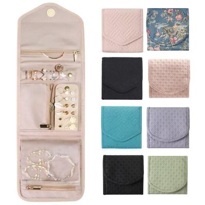 Portable Jewelry Bag Large Capacity Dustproof Anti-oxidation Classification Storage Multi Pockets Soft Lining Earrings Ring Necklace Container