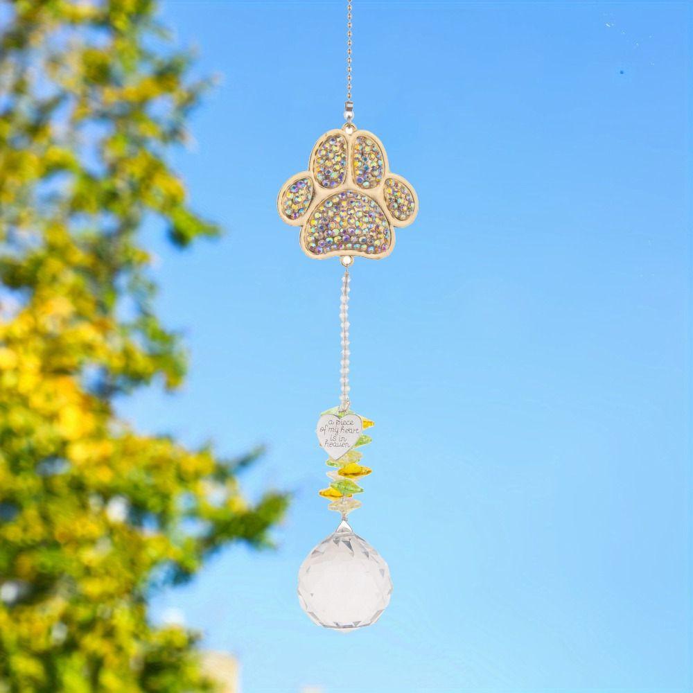 Creative Wind Chimes Hanging Light Collection Pendant Crafts Paw Print Sun Catcher  Balcony