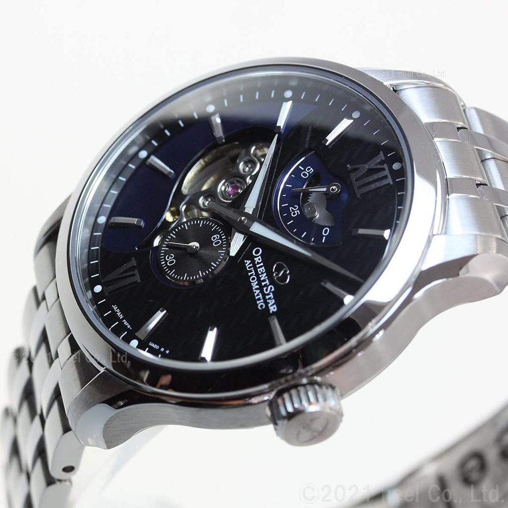[ORIENT STAR] Automatic Men's Watch Layered Skeleton Mechanical Japan-Made 2-Year Warranty Open Heart RK-AV0B03B Black